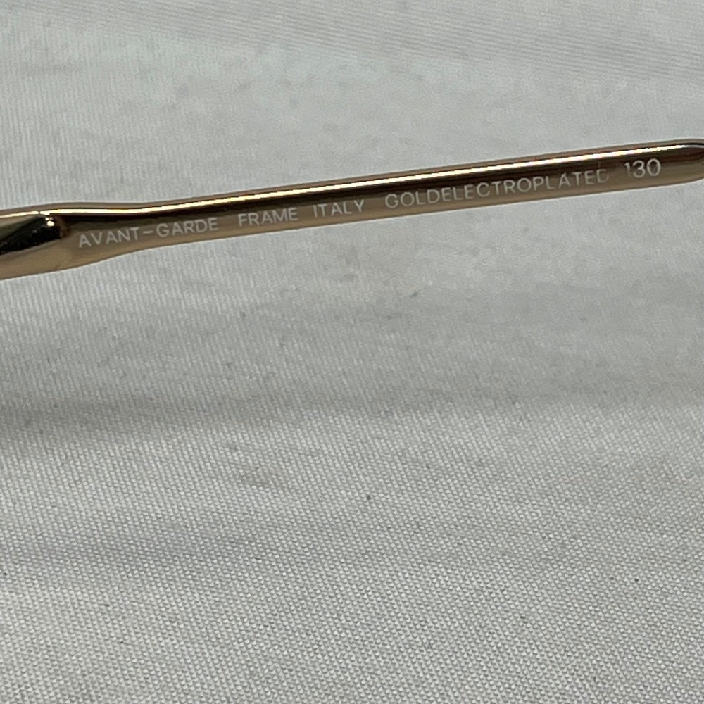 Luxottica Annette Eyeglasses Gold Electric Pink Square Frame Italy 53-17-130 - Picture 6 of 11